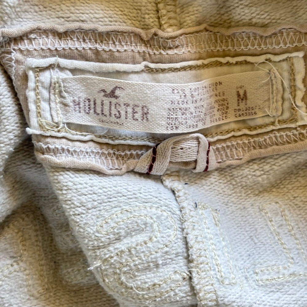 Hollister Co Y2K Sweatpants Bundle Blue HCO Logo Cream Cropped Loungewear Medium - Picture 11 of 12
